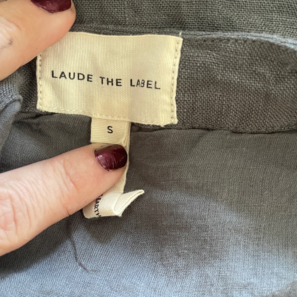 Laude the Label Organic Linen‎ Everyday Crop Wide Pants and Top Set Mineral S - Picture 10 of 16